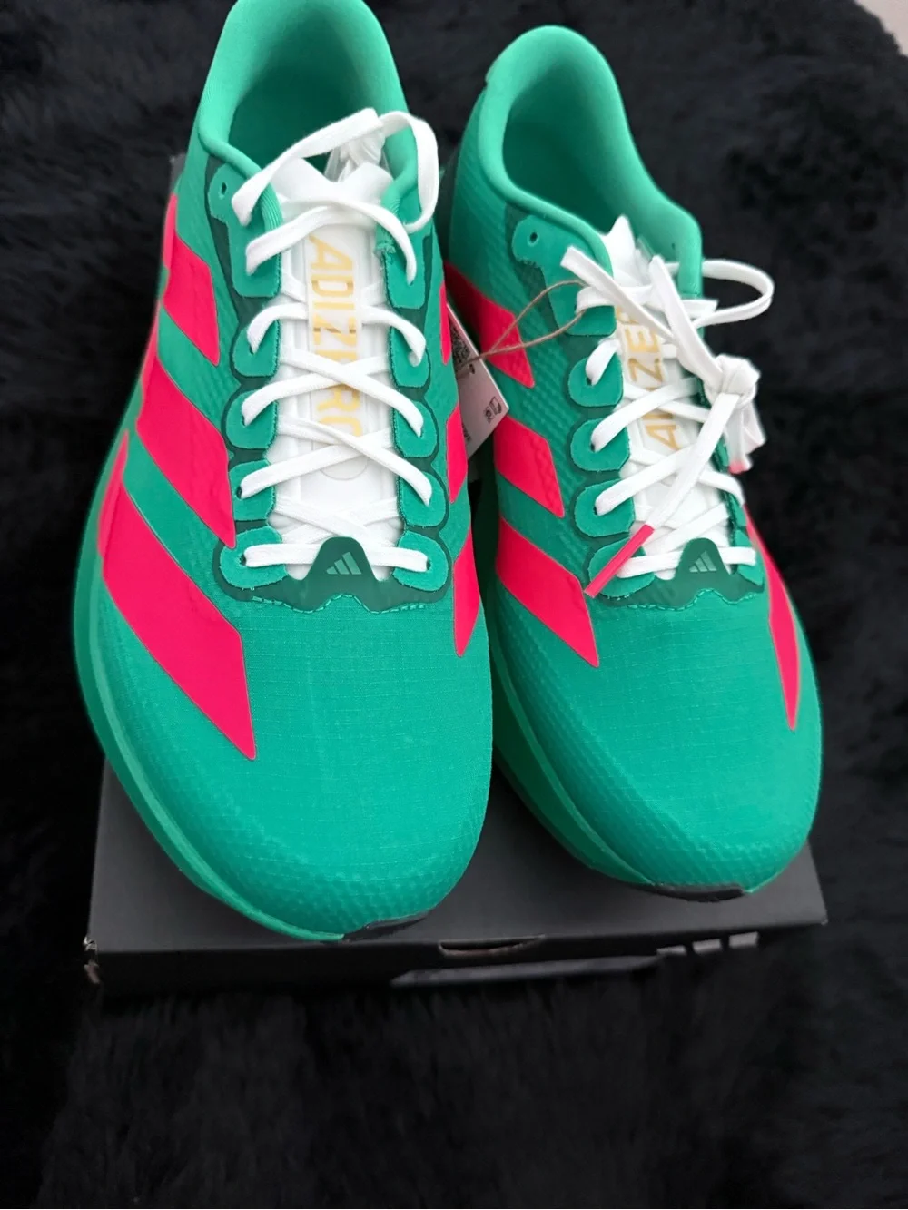 Adidas Adizero Teal and red orange Men's Athletic Running Shoes